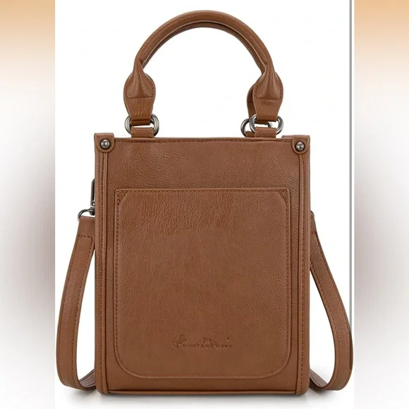 Montana West Brown Embroidered Crossbody Bag with rivet details - Picture 4 of 6